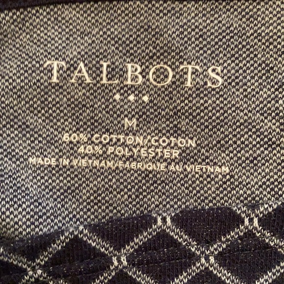 Talbots Black & White Knit Top - Size Medium - Picture 2 of 3